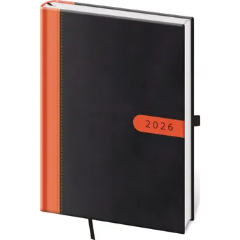 Diář Denní diář 2026 Helma A5 - Bora černo/oranžový