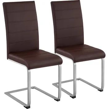 Jídelní set TecTake GmbH 402552 houpací židle, umělá kůže - hnědá,sada 2 kusů