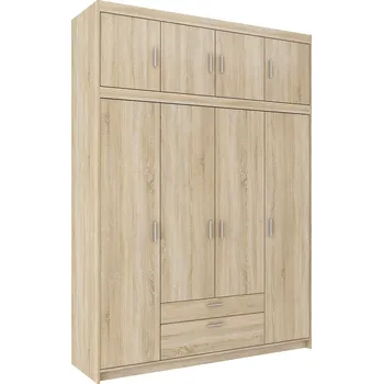 Šatní skříň Šatní skříň ELENA 4D 2S + nástavec | 176,3 cm | dub sonoma