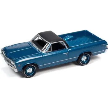 autíčko Chevy El Camino 1967 modrá 1:64 - Johnny Lightning Chevrolet El Camino - sběratelský model autá 1/64
