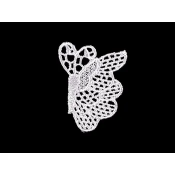 Nášivka Textilní aplikace / nášivka krajkový motýl, barva Off White