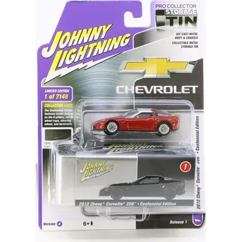 autíčko Chevy Corvette Z06 2012 červená 1:64 - Johnny Lightning Chevrolet Corvette - sběratelský model autá 1/64