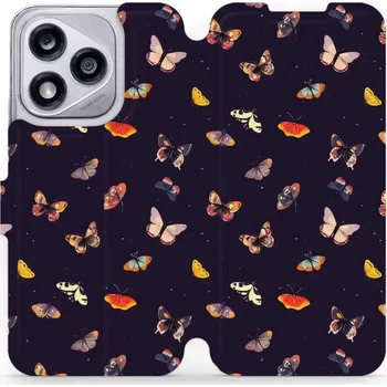 Pouzdro na mobilní telefon Flipové pouzdro Mobiwear - Honor 400 Lite 5G - VP78S Barevní motýlci (Knížkové flip pouzdro, obal, kryt na mobil Honor 400 Lite 5G - VP78S Barevní motýlci, materiál Umělá kůže + TPU - ochrana 360°, stojánek, silikonová vanička, magnetické zavírání)