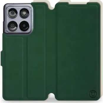 Pouzdro na mobilní telefon Flipové pouzdro Mobiwear Semiš - Motorola Edge 60 Fusion - Zelené & Béžové (Knížkové semišové flip pouzdro, obal, kryt na mobil Motorola Edge 60 Fusion - Zelené & Béžové, materiál semiš + TPU, ochrana 360°, stojánek, silikonová vanička, magnetické zavírán