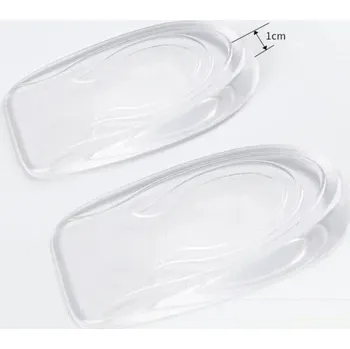 Vložka do bot Neviditelné silikonové zvýšené vložky do bot pro muže výška 1 cm průhledné gelové patní opěrky pohodlné tlumení nárazů a protiskluz