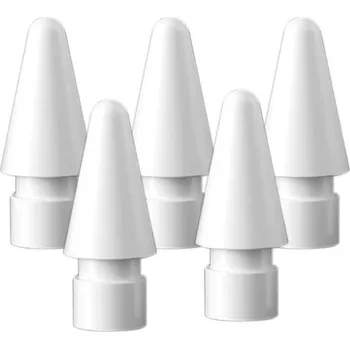 Sada 5 náhradních hrotů pro dotykové pero Kompatibilní s Apple Pencil 1 a 2 generace Jemné špičky pro psaní a kreslení bílá