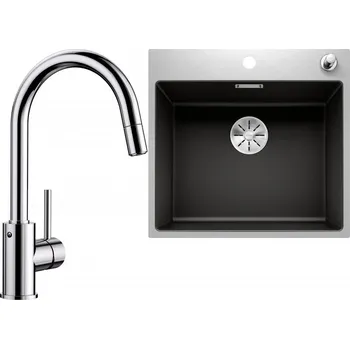 Kuchyňský dřez Set RS Blanco Subline 500-IF/A SteelFrame + Blanco Mida-S (černá + chrom)