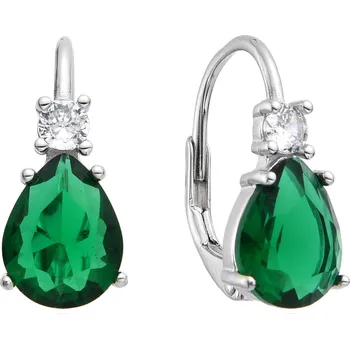 Náušnice NUBIS® Stříbrné dámské náušnice zelené kapky - NB-3072