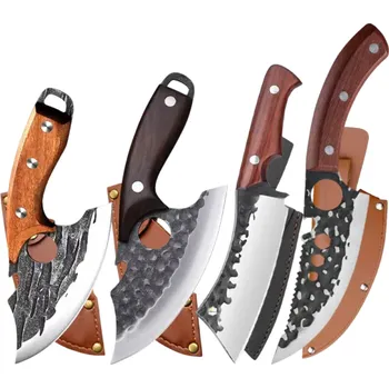 Kuchyňský nůž Sada 4 ks nerezových vykosťovacích nožů 192x125x72 mm 22x110x110 mm 27x15,5x11,5 cm Sekáčky na maso Řeznické a kuchyňské nože