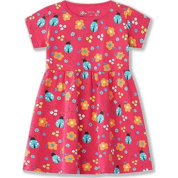 Dívčí oblečení Dívčí šaty kr.r. Wolf S2514B sytě růžové s beruškami