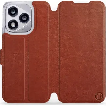 Pouzdro na mobilní telefon Flipové pouzdro Mobiwear - Honor 400 Lite 5G - Hnědé a šedé (Knížkové flip pouzdro, obal, kryt na mobil Honor 400 Lite 5G - Hnědé a šedé, materiál Umělá kůže + TPU - ochrana 360°, stojánek, silikonová vanička, magnetické zavírání)