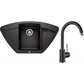 Granitový dřez Set RS Blanco Zia 9 E + Blanco Mida (antracit + antracit)