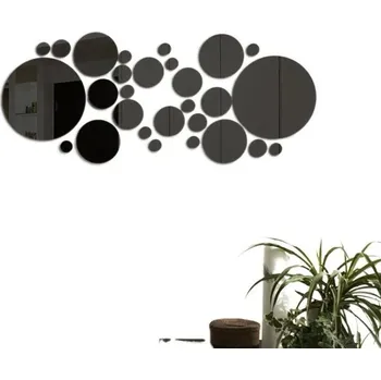 Samolepící dekorace Zrcadlové samolepky 3d akrylové na zeď | dekorace, zrcadla¨26 ks - Černý