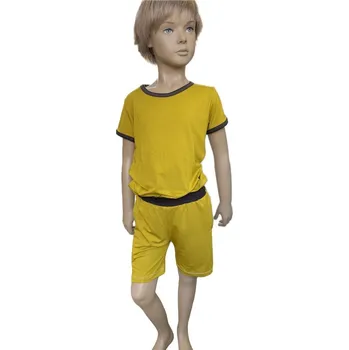 Chlapecké pyžamo FARMERS® Dětské letní pyžamo BAMBUS OCHRE Velikost: 140-146