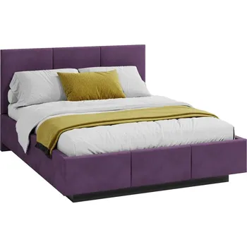Postel Čalouněná postel AVEIRO 140x200 s kovovým zdvižným roštem PARIS FIALOVÁ