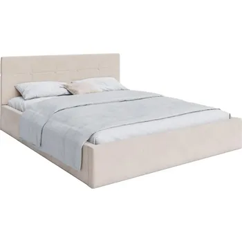 Postel Čalouněná postel RINO 140x200 cm s kovovým roštem krémová