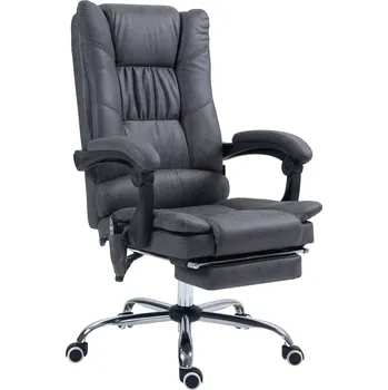 Masážní kancelářská židle Vinsetto s funkcí vyhřívání, náklon 135°, výškově nastavitelná, do 120 kg, ergonomická, černá | Aosom.de