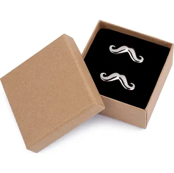 Šperk Manžetové knoflíky v dárkové krabičce, barva 3 platina knír