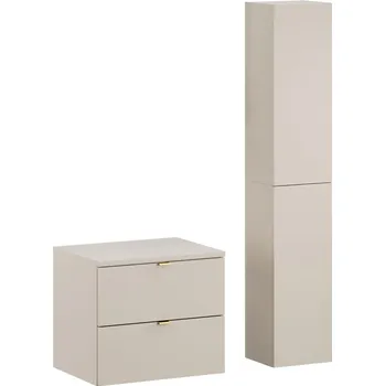 Koupelnový nábytek Koupelnová sestava Dalia Cashmere s deskou a skříňkami 60 cm kašmírová