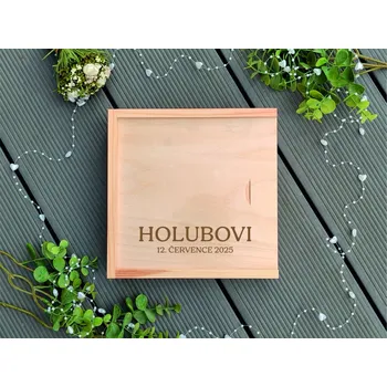Dárková krabička Dřevěná krabička na svatební fotografie malá 2 - D-decor