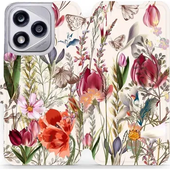 Pouzdro na mobilní telefon Flipové pouzdro Mobiwear - Honor 400 Lite 5G - MP01S Rozkvetlá louka (Knížkové flip pouzdro, obal, kryt na mobil Honor 400 Lite 5G - MP01S Rozkvetlá louka, materiál Umělá kůže + TPU - ochrana 360°, stojánek, silikonová vanička, magnetické zavírání)