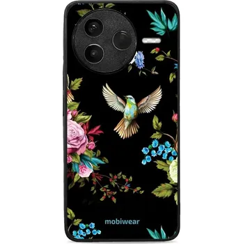 Pouzdro na mobilní telefon Lesklý kryt Mobiwear Glossy - Xiaomi POCO F7 Pro 5G - G041G - Ptáček a květy (Prémiové lesklé pouzdro, obal, kryt Mobiwear Glossy na mobil Xiaomi POCO F7 Pro 5G - G041G - Ptáček a květy, materiál Plast + TPU silikon - krytí po všech stranách, neošoupateln