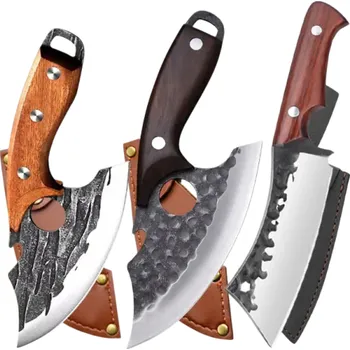 Kuchyňský nůž Sada 3 ks nerezových vykosťovacích nožů 192x125x72 mm a 220x110x110 mm Sekáčky na maso Kuchyňské nože na ovoce Zpracování masa a vaření