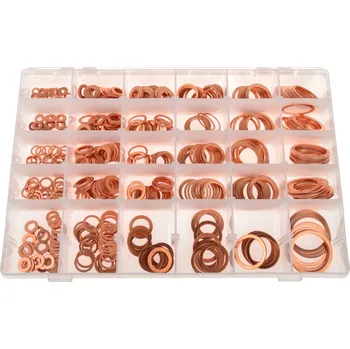 podložka Podložky měděné, ploché, různé průměry, sada 580 kusů