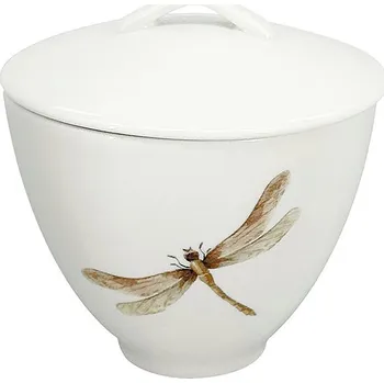 Cukřenka by inspire Porcelánová cukřenka Vážka 150 ml, zelená / hnědá