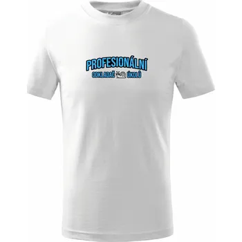 Dětské chlapecké tričko - Profesionální odkladač úkolů Barva: Bílá, Barva potisku: Černo - Modrý, Velikost: 158cm / 12 let