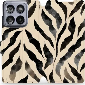 Pouzdro na mobilní telefon Flipové pouzdro Mobiwear - Motorola Edge 60 Fusion - VA53S Zebří (Knížkové flip pouzdro, obal, kryt na mobil Motorola Edge 60 Fusion - VA53S Zebří, materiál Umělá kůže + TPU - ochrana 360°, stojánek, silikonová vanička, magnetické zavírání)