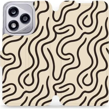 Pouzdro na mobilní telefon Flipové pouzdro Mobiwear - Honor 400 Lite 5G - VA60S Linky (Knížkové flip pouzdro, obal, kryt na mobil Honor 400 Lite 5G - VA60S Linky, materiál Umělá kůže + TPU - ochrana 360°, stojánek, silikonová vanička, magnetické zavírání)