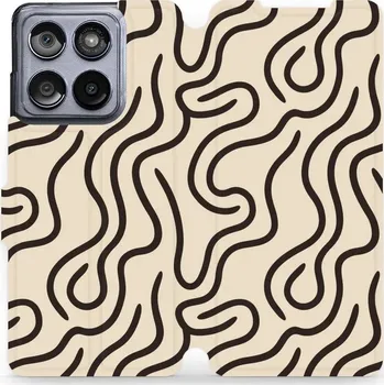 Pouzdro na mobilní telefon Flipové pouzdro Mobiwear - Motorola Edge 60 Fusion - VA60S Linky (Knížkové flip pouzdro, obal, kryt na mobil Motorola Edge 60 Fusion - VA60S Linky, materiál Umělá kůže + TPU - ochrana 360°, stojánek, silikonová vanička, magnetické zavírání)