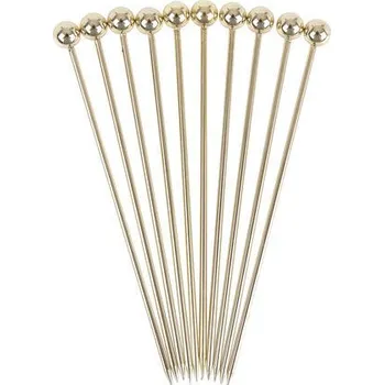 Párátko a napichovátko Napichovátka BALL zlatá - 10 ks