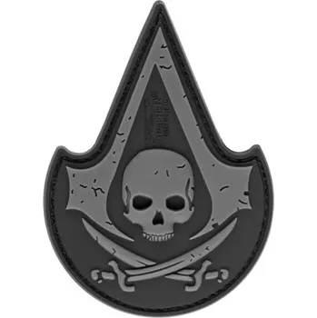Nášivka Gumová nášivka Jackets to Go Assassin Skull - černá-šedá