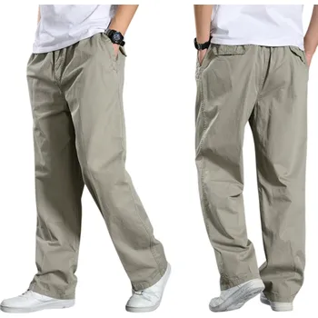 Pánské kalhoty Pánské cargo kalhoty Bavlněné volnočasové kalhoty Pracovní letní kalhoty Jarní outdoorové kalhoty Pohodlné kalhoty s kapsami šedá XXL