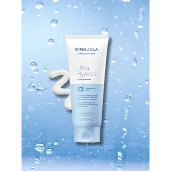 MISSHA SUPER AQUA ULTRA HYALRON CLEANSING FOAM 200 ml - hydratační čisticí gel s 10 typy kyseliny hyaluronové