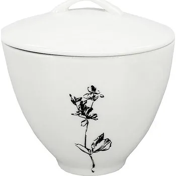 Cukřenka by inspire Porcelánová cukřenka Wild 150 ml, bílá / černá