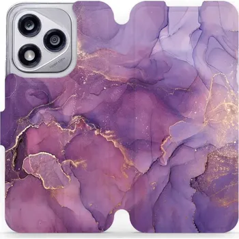 Pouzdro na mobilní telefon Flipové pouzdro Mobiwear - Honor 400 Lite 5G - VP20S Fialový mramor (Knížkové flip pouzdro, obal, kryt na mobil Honor 400 Lite 5G - VP20S Fialový mramor, materiál Umělá kůže + TPU - ochrana 360°, stojánek, silikonová vanička, magnetické zavírání)