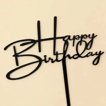 Party dekorace Stylové zápichy na narozeninový dort v černé a zlaté | dortové ozdoby, dekorace dortu 10 ks - typ5