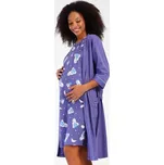 Dámský župan s mateřskou košilí Vienetta Secret Méďa modrošedá M