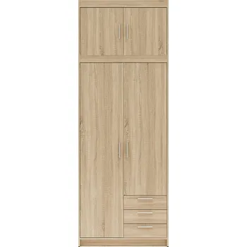 Šatní skříň Šatní skříň ELENA 2D 3S + nástavec | 89,7 cm | dub sonoma