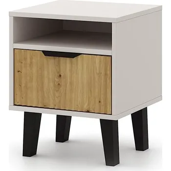 Noční stolek Noční stolek Borg Duo 1S kašmír / dub artisan