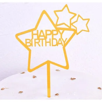 Party dekorace Stylové zápichy na narozeninový dort v černé a zlaté | dortové ozdoby, dekorace dortu 10 ks - typ7