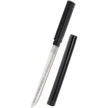 Kuchyňský nůž Černý designový ručně kovaný vykosťovací nůž z nerezové oceli 19x10 cm Sekáček na steaky a ovoce Ostrá zkosená čepel s pouzdrem