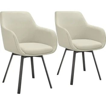 Jídelní set TecTake GmbH 405469 otočné křeslo alicon, čalouněné - greige,sada 2 kusů