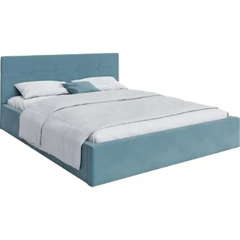 Postel Čalouněná postel RINO 120x200 cm s kovovým roštem tyrkysová