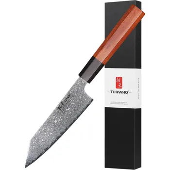 Kuchyňský nůž Japonský kuchyňský nůž 24 cm z damaškové oceli Ručně kovaný nůž na zeleninu maso a ovoce Ebenová a palisandrová rukojeť