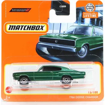 autíčko Dodge Charger 1966 zelený 1:64 - MATCHBOX Dodge Charger - model auta
