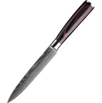 Kuchyňský nůž Profesionální kuchyňský nůž Santoku z nerezové oceli Ostrý šéfkuchařský nůž na zeleninu a ovoce s ergonomickou dřevěnou rukojetí